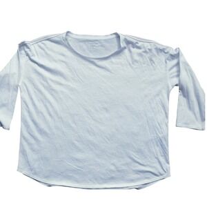 Eileen Fisher Organic Cotton T-Shirt Top 3/4 Sleeve size SCrew Neck White size S